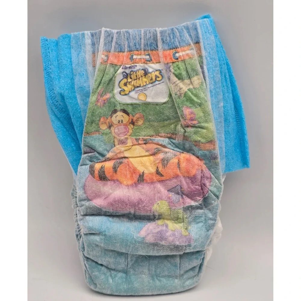 Y2K Huggies Little Swimmers Baby Size S Winnie The Pooh Tigger Swim Diaper